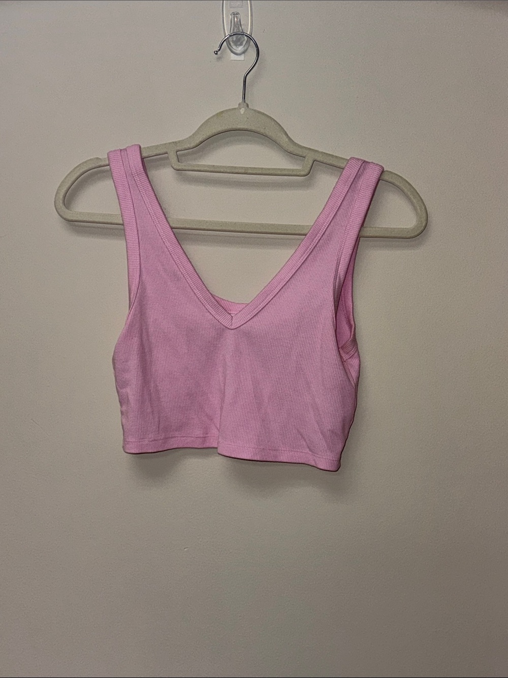 wild fable Pink V-Neck Ribbed Cropped Tank